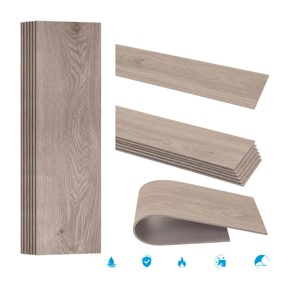 Paquete con 36 tiras de piso vinílico auto adhesivo de 15.24x91.44cm …