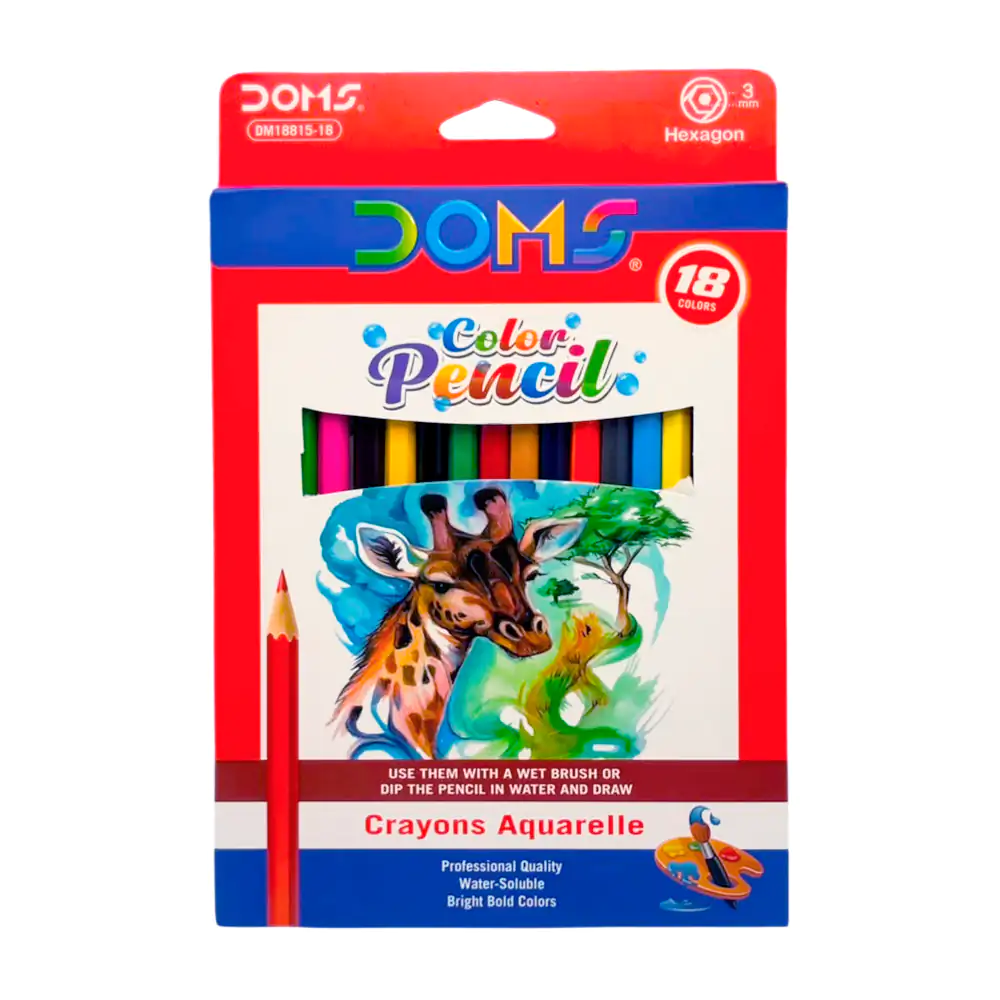 Estuche con 18 lápices de colores hexagonales doms con acabado de acu…