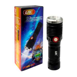 Lámpara ljk recargable con zoom ajustable y modos de iluminación inte…