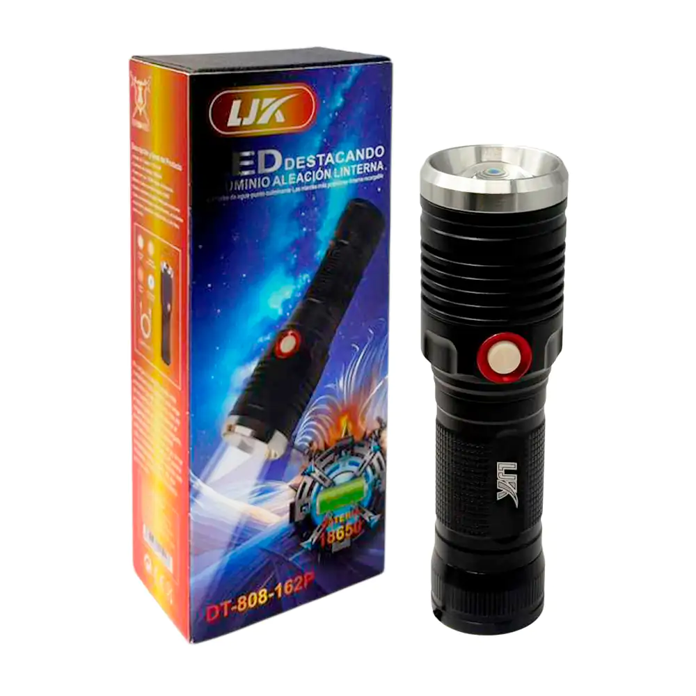 Lámpara ljk recargable con zoom ajustable y modos de iluminación inte…