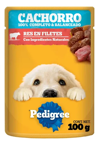 1pza alimento húmedo pedigree sabor res en filetes para cachorros, 100g / 5916