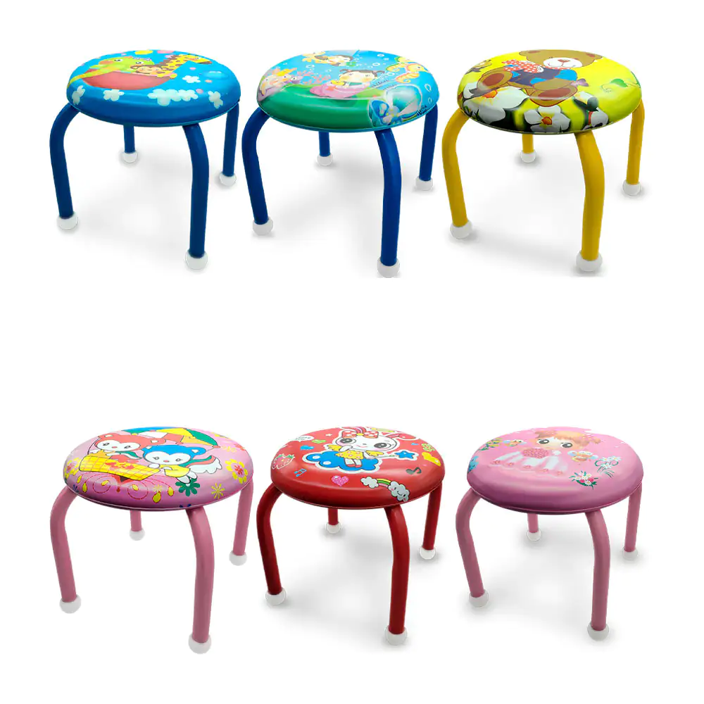 1pza mini banquito infantil, acolchado con diseño estampado, 27cm, va…