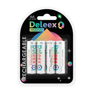 Blíster con 4 pilas doble a deleex recargables de 3800mah / pila aa /…