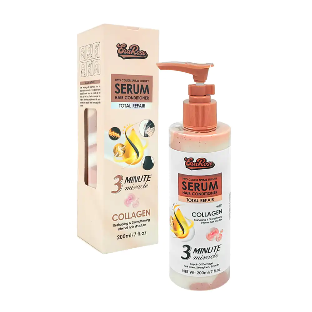 Botella con 200ml de serum reparador y acondicionador para el cabello con colágeno