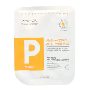 1pza Mascarilla facial antiarrugas fayankou de 25ml con extracto de p…