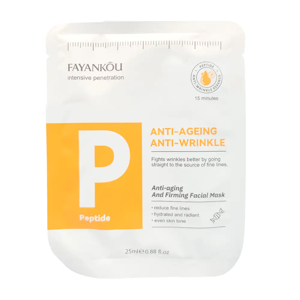 1pza Mascarilla facial antiarrugas fayankou de 25ml con extracto de p…