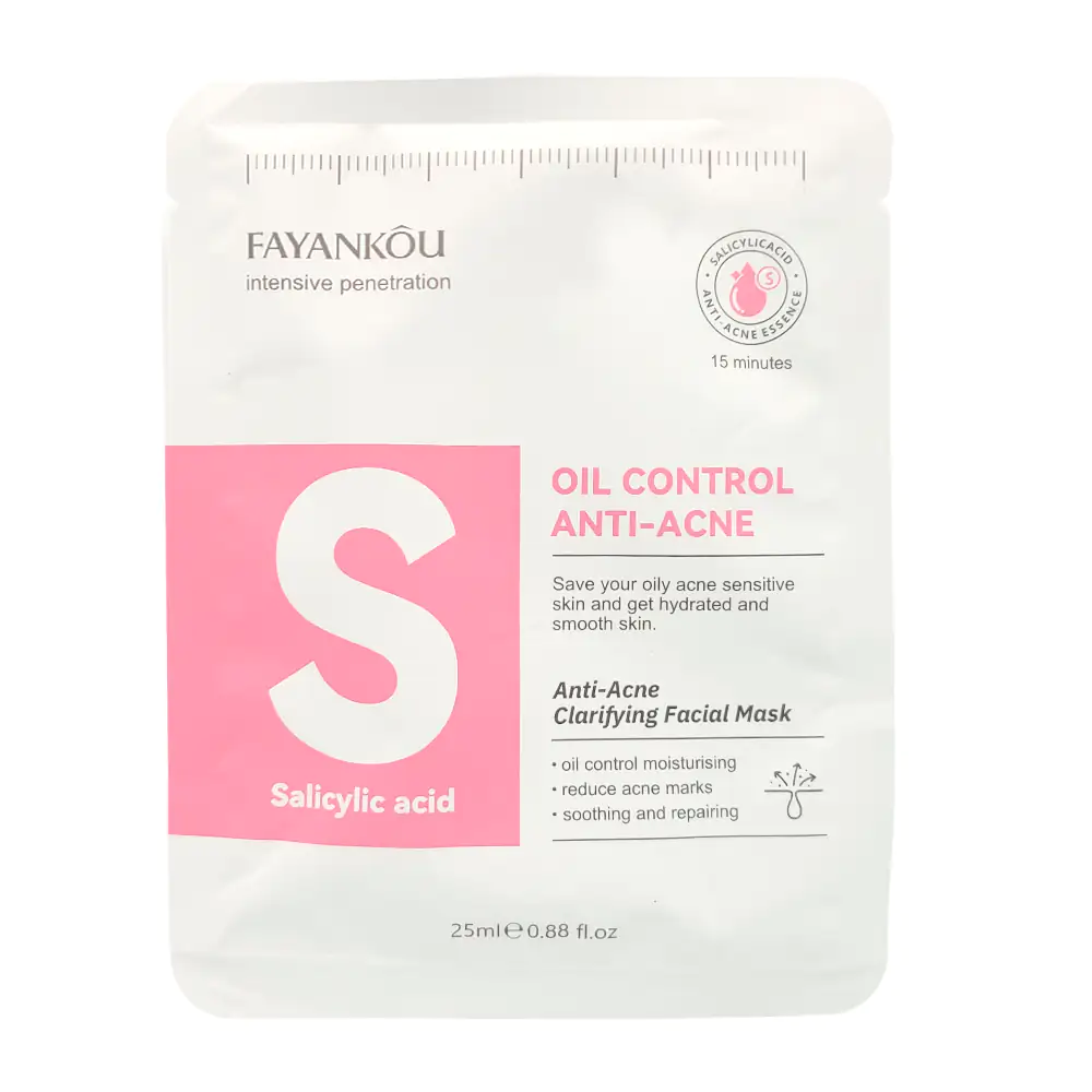 1pza Mascarilla facial anti acne fayankou de 25ml con extracto de áci…