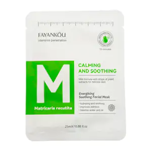 1pza Mascarilla facial calmante - relajante fayakou de 25ml con extra…