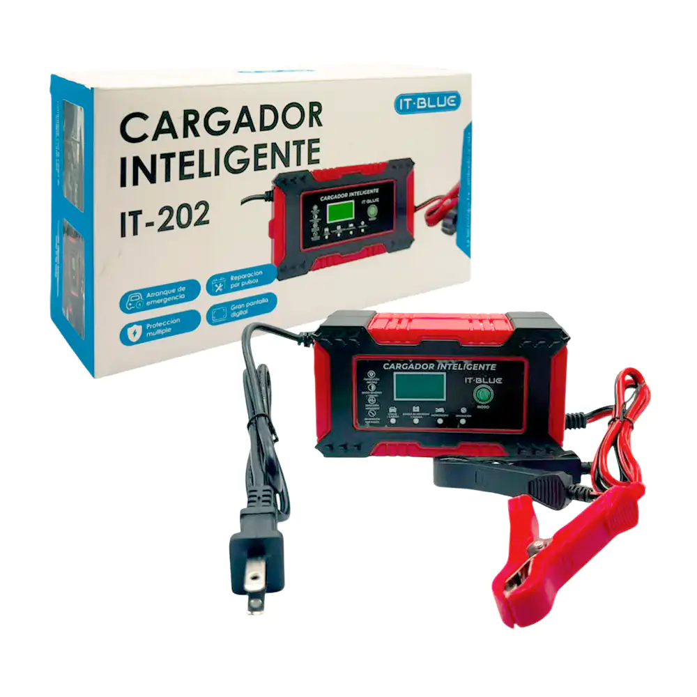 Cargador inteligente con arrancador de emergencia, protección múltipl…