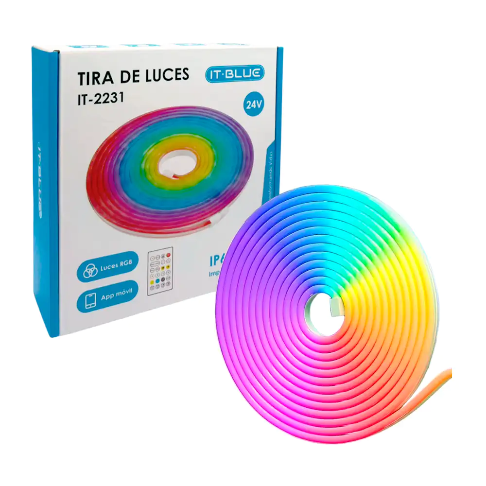 Tira de luz rgb, 5mts con diseño impermeable, aplicación + control re…