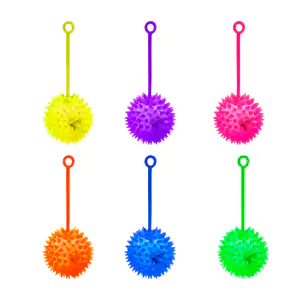 Pelota de 8cm  tipo yoyo con luz y chifle, diseño de puas variedad de…