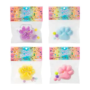 Juguete antiestrés squeeze tipo gel en forma de huella con mini pompo…