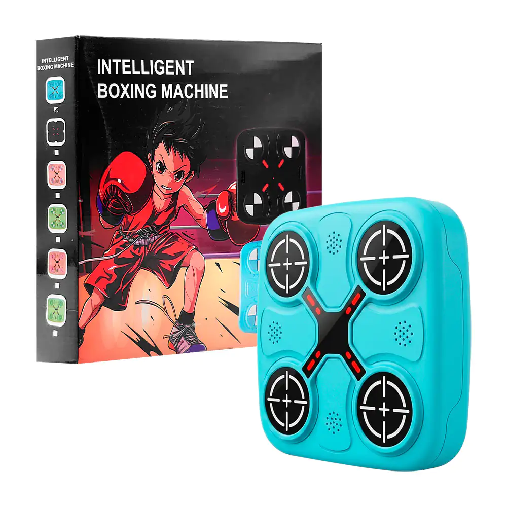 Máquina de boxeo musical infantil con luz led, 4 colchonetas para gol…