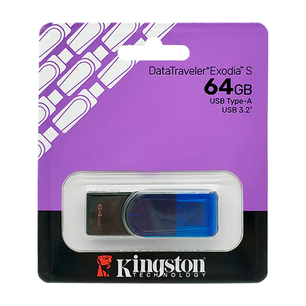 Memoria usb 3.2 data travel exodia s kingston color negro con azul de…