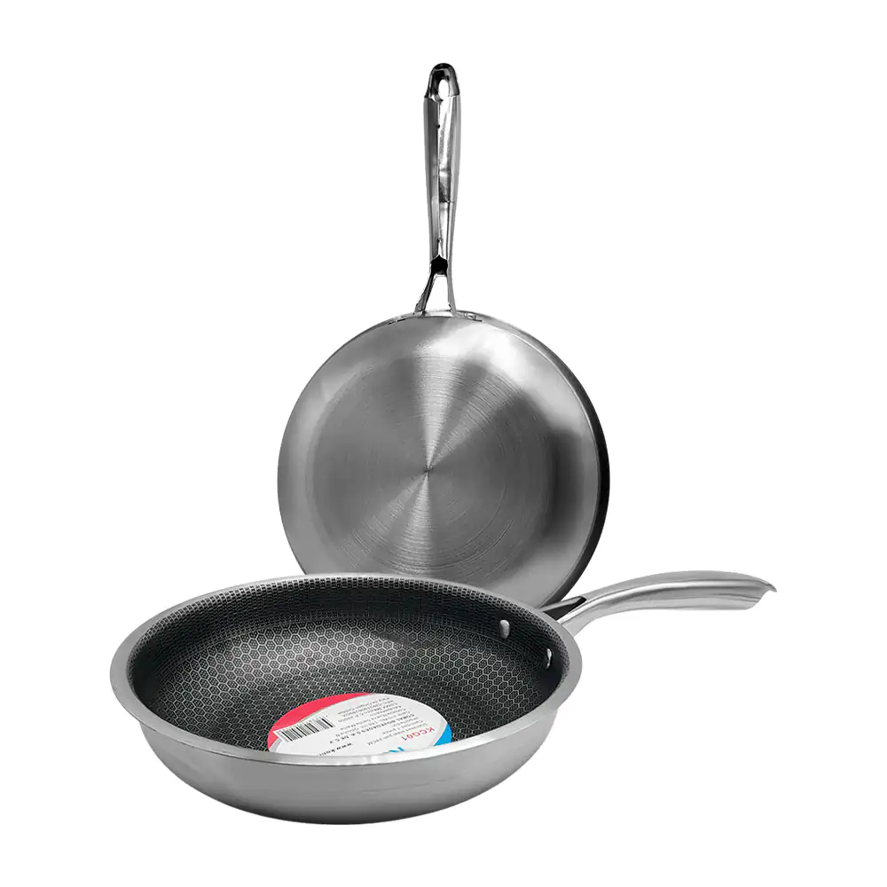 Sartén antiadherente konnig color cromado, 24cm con mango metálico