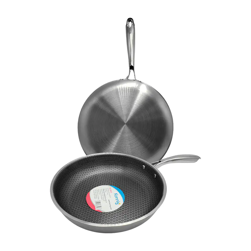 Sartén antiadherente konnig color cromado, 28cm con mango metálico