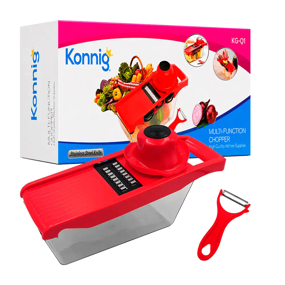 Cortador y rallador manual de verduras multifuncional con 6 cuchillas…