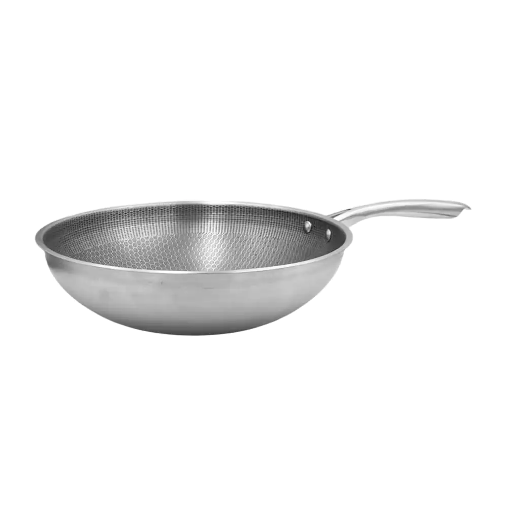 Sartén wok hondo antiadherente konnig de 30cm, color cromado con mang…