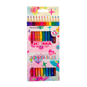 Estuche con 12 lápices de colores borrables kuma con estampado de mar…