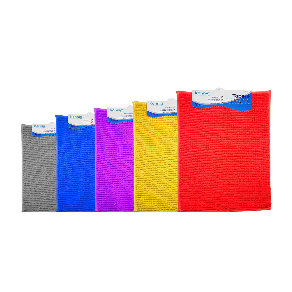 Tapete rectangular konnig 40x60cm con hebras de microfibra para baño,…