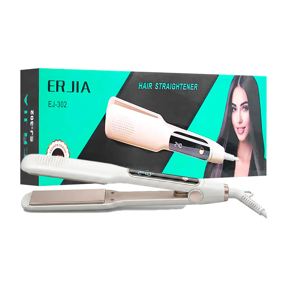 Plancha para el cabello con placas de cerámica, pantalla indicadora y…