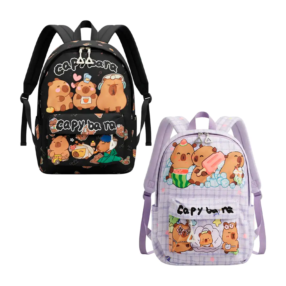 Mini mochila infantil de 2 compartimentos con estampado y frase de ca…