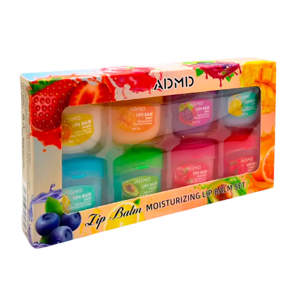 Paquete con 8 mini balsamos para labios con extractos naturales, 7g, variedad de aromas / lu2519