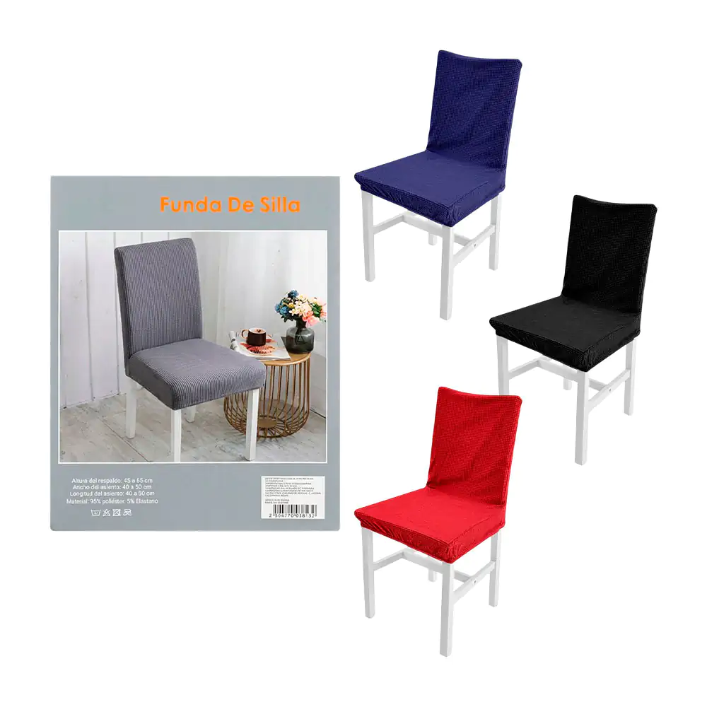 Funda afelpada con diseño de cuadros y elástico para silla, variedad …