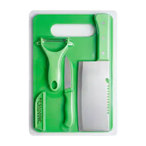 Blíster con 4 utensilios para cocina con 2 cuchillos y pelador, varie…
