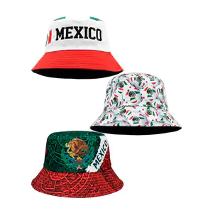 Gorro bucket unisex tipo pescador con estampado de méxico, variedad d…