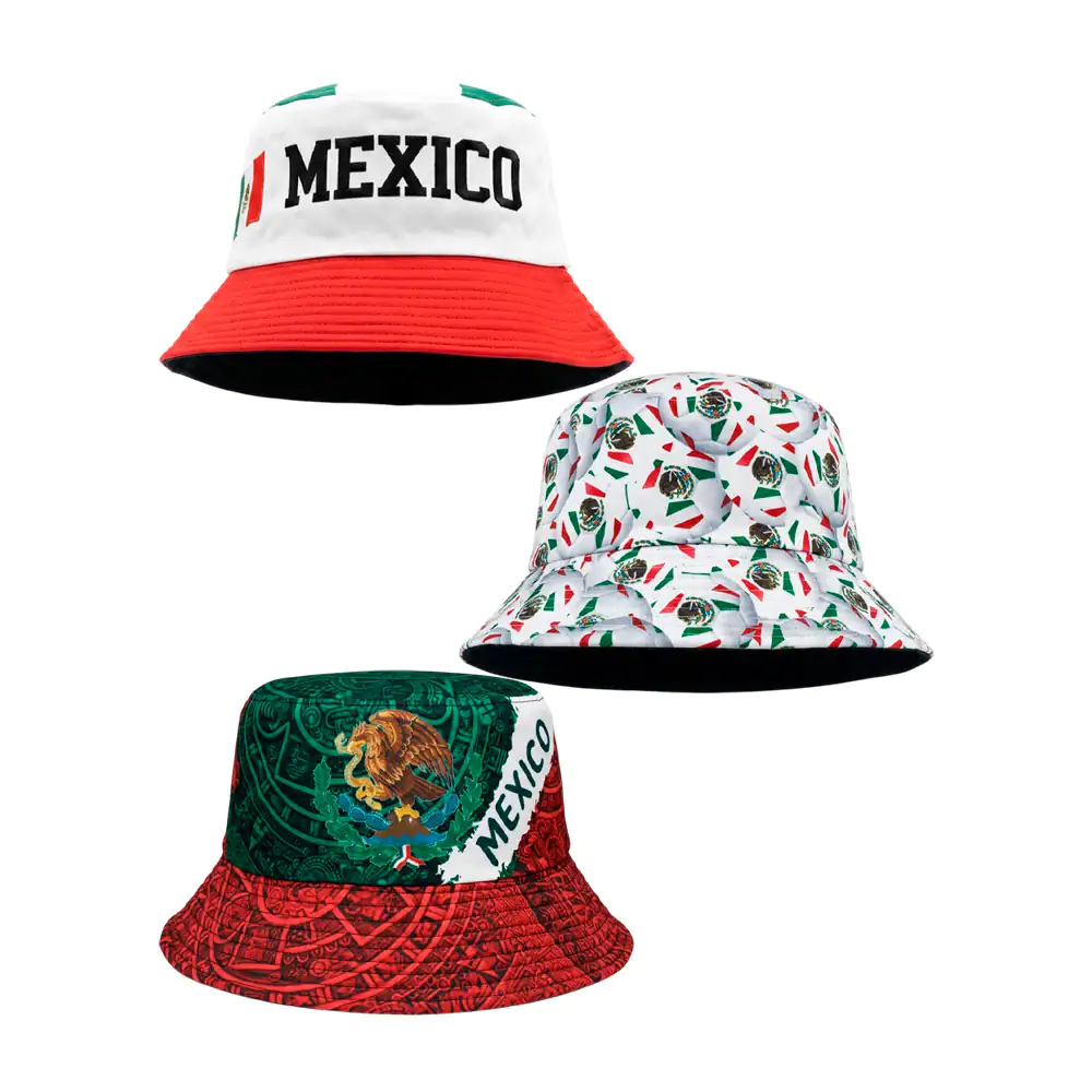 Gorro bucket unisex tipo pescador con estampado de méxico, variedad d…
