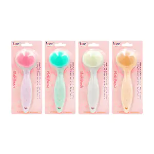 Cepillo facial de silicón con mango de plástico, variedad de colores