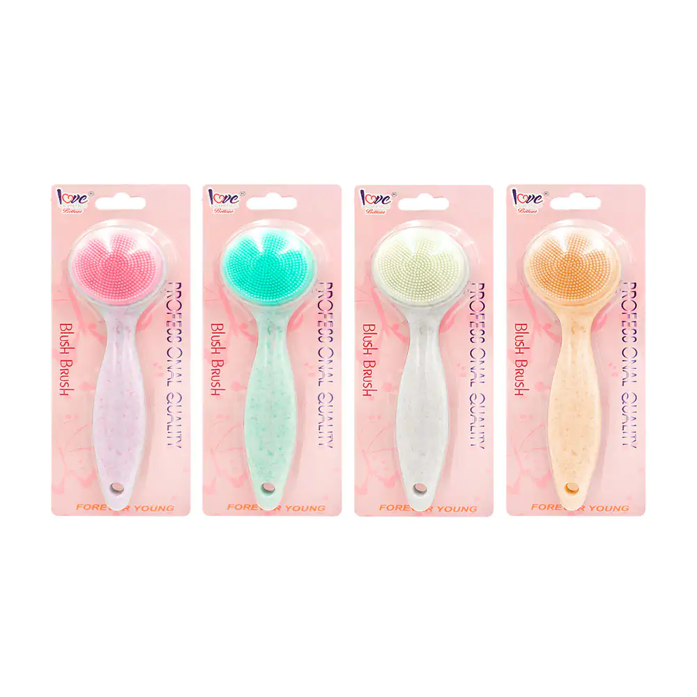 Cepillo facial de silicón con mango de plástico, variedad de colores