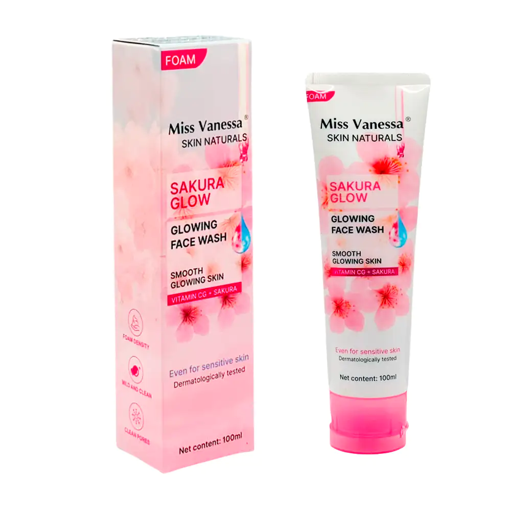 Limpiador facial con glow, vitamina c + sakura no contiene alcohol / lv364