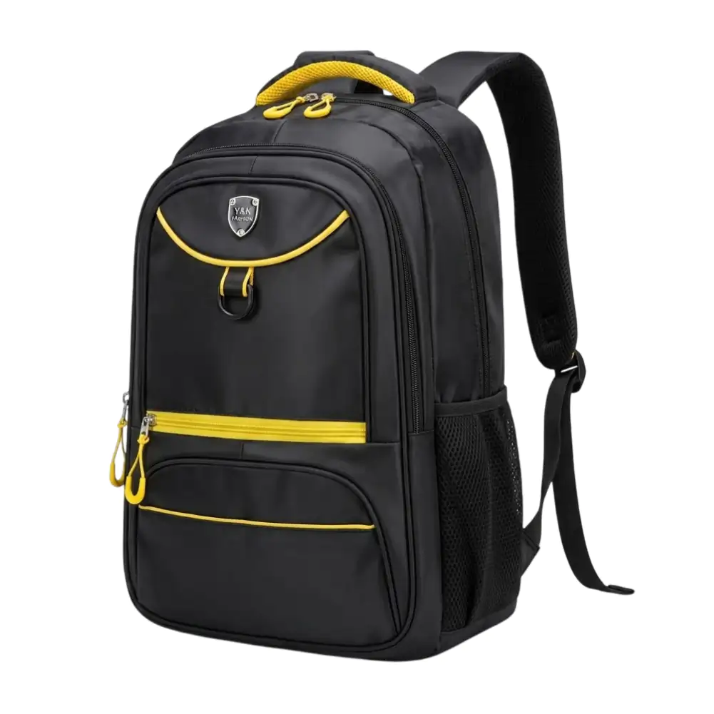 Mochila de 3 compartimentos de tela impermeable y cierre fontal + det…