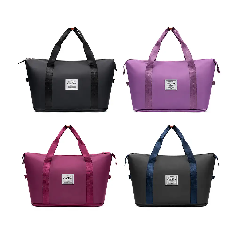 Bolsa / maleta grande lisa de 3 compartimientos, variedad de colores …