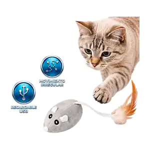 Ratón interactivo para gatos recargable con movimiento automático / m…