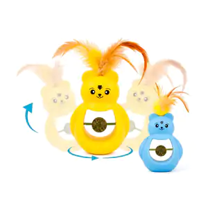 Juguete interactivo con forma de oso para gatos, decoración de plumas…