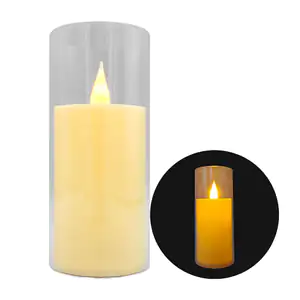 Lámpara de plástico tipo veladora de vaso con luz led cálida, 12.5x5.…