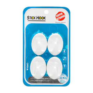 Blíster con 4 ganchos adhesivos multifuncionales / stick hook
