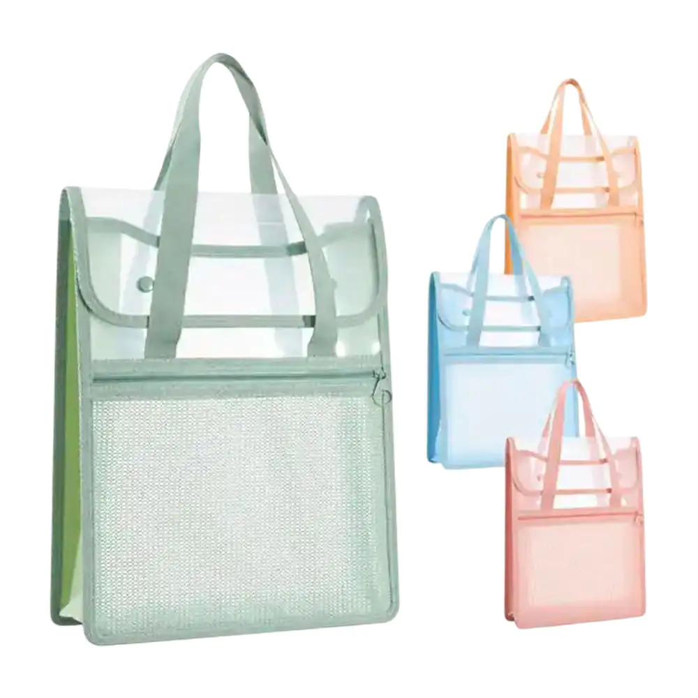 Bolsa organizadora transparente con asa y bolsillo frontal, variedad …