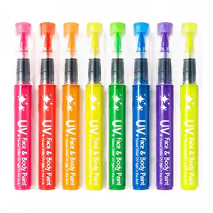 Paquete con 8 plumones corporales uv en tonos neón, variedad de tonos…