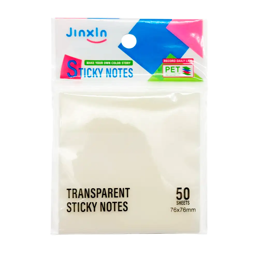 Paquete con 50 post it - notas adhesivas transparentes de 76x76mm / s…