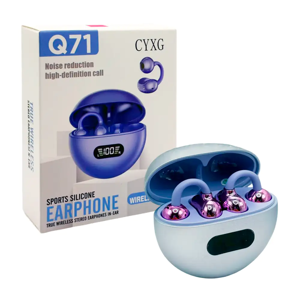 Audífonos inalámbricos q71 earphone con diseño de clip y estuche de c…