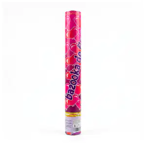 Bazuca / cañón lanza confeti bazooka de fiesta, 38cm aprox / qlp0070