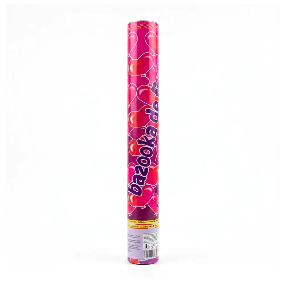 Bazuca / cañón lanza confeti bazooka de fiesta, 38cm aprox / qlp0070