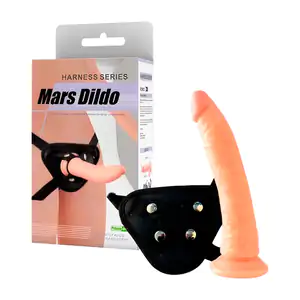 Arnés femenino de tela con dildo realista de 19cm con textura, diseño…