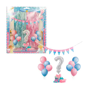 Kit decorativo de revelación de género con 14pcs, banner bicolor tria…