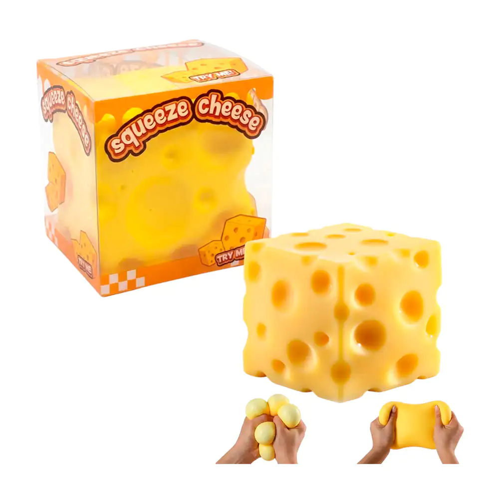 1pza juguete antiestrés squeeze cuadrado jumbo con forma de queso ama…