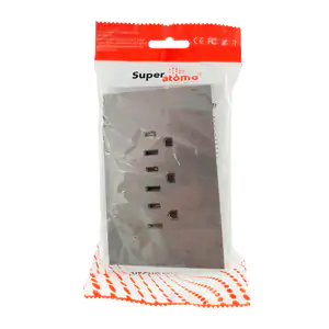 Placa - enchufe de pared minimalista super átomo con 3 tomacorrientes…